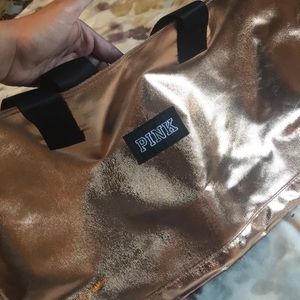 Pink metallic gold bag new with tags